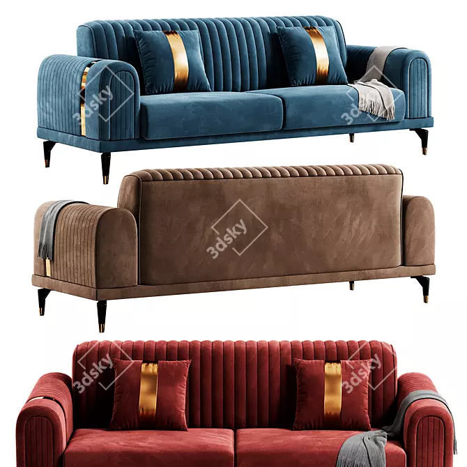 Luxury Italian 3D Sofa Model 3D model image 2