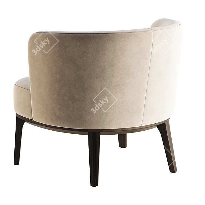 Modern Upholstered Fabric Easy Chair 3D model image 4