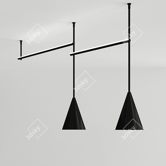 Steel Linear LED Lighting Profile 3D model image 2