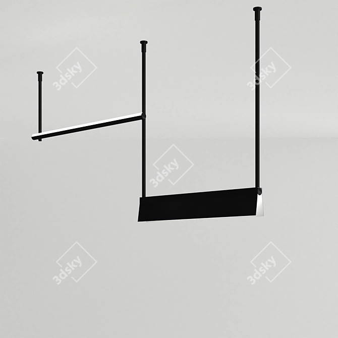 Steel Linear LED Lighting Profile 3D model image 3