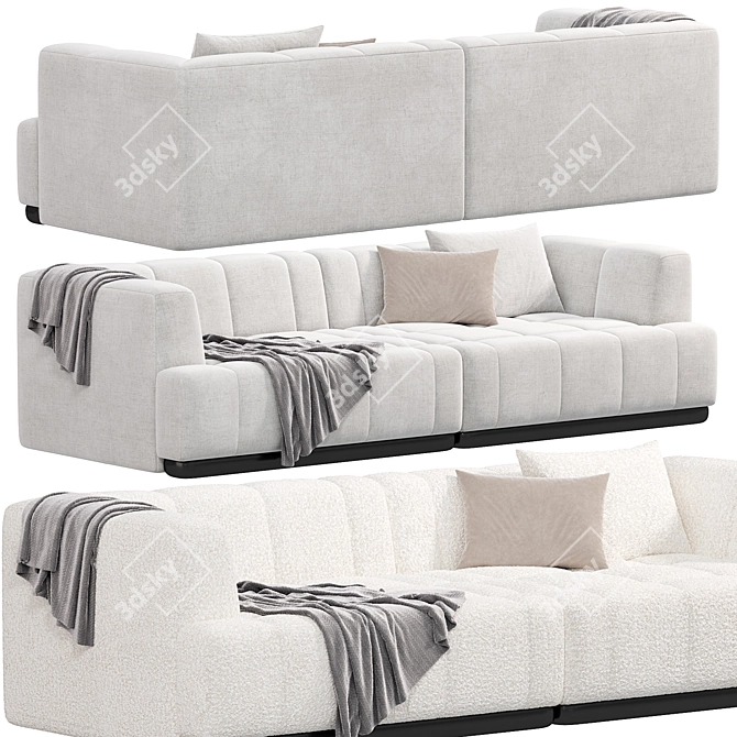 Modern Quilton Contrast Combination Sofa 3D model image 2