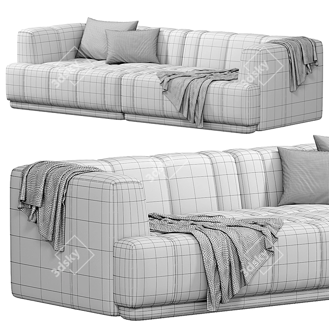 Modern Quilton Contrast Combination Sofa 3D model image 4