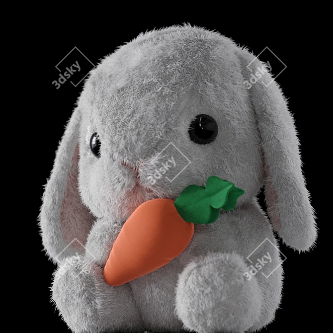 Rabbit Toy with Hair Fur 3D model image 3