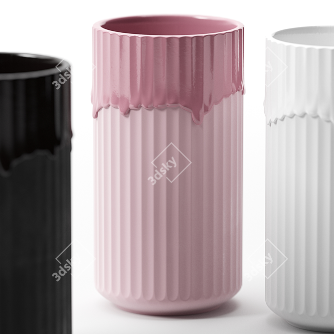 Lyngby Glaze Vase Trio 3D model image 3