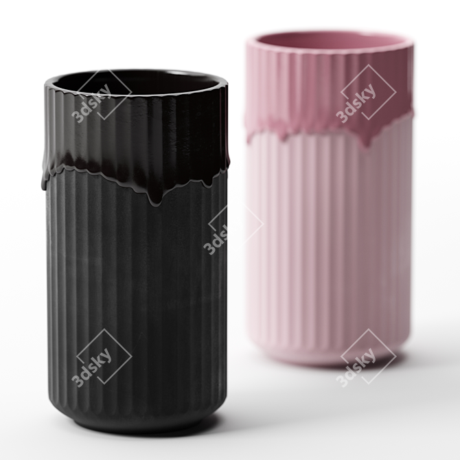 Lyngby Glaze Vase Trio 3D model image 4