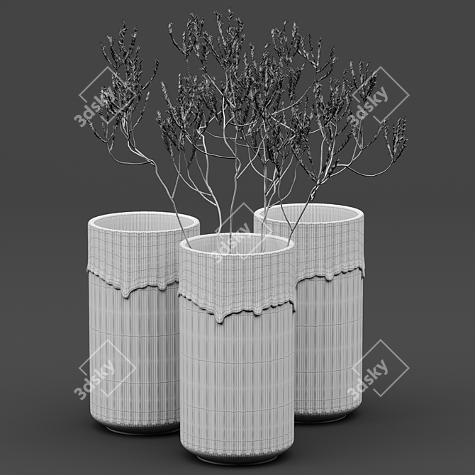 Lyngby Glaze Vase Trio 3D model image 6