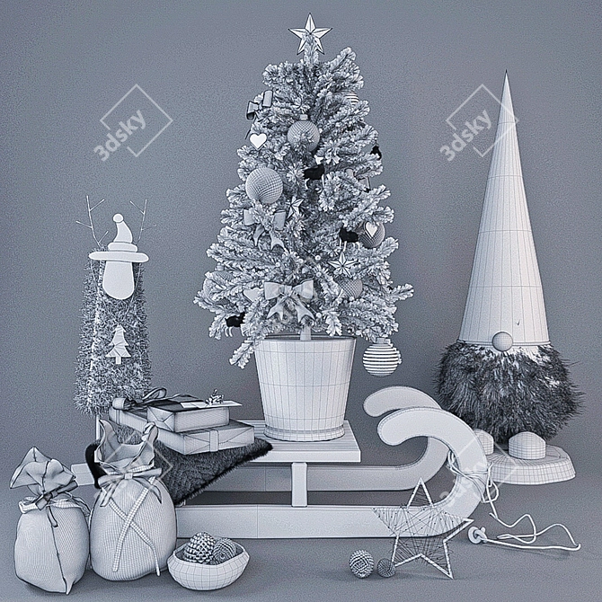 Festive Deco Set with Vray 3D model image 4