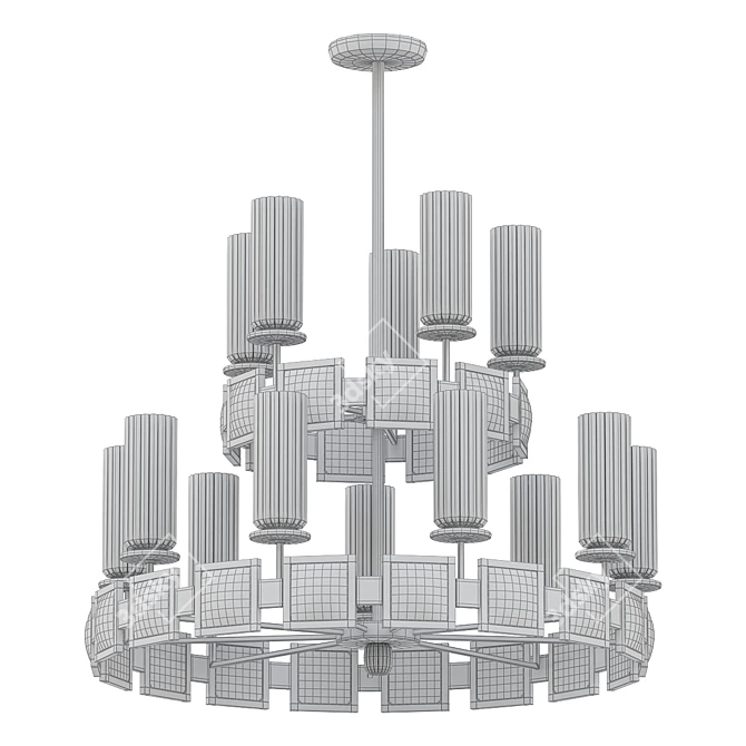 Elegant Gold Tiered Chandelier 3D model image 2