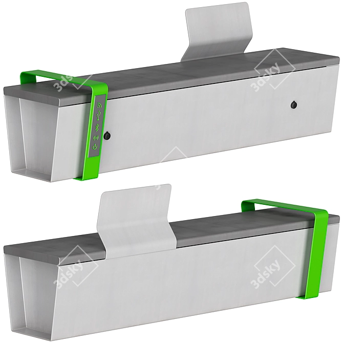 Modern Outdoor Smart Bench 3D model image 1