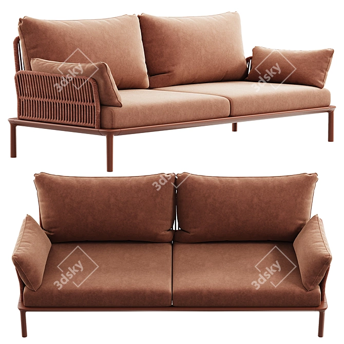 Sleek Reva Twist Sofa Model 3D model image 4