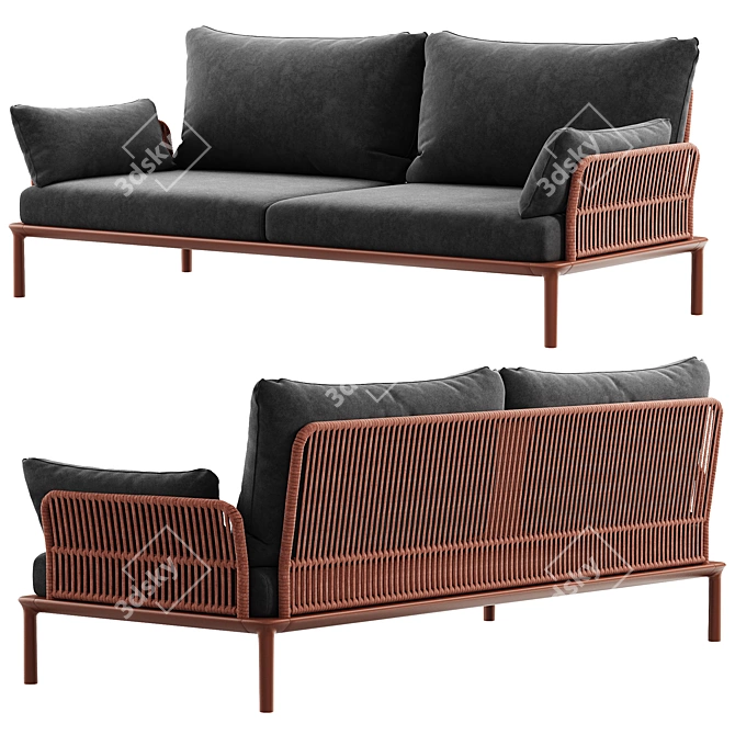 Sleek Reva Twist Sofa Model 3D model image 5