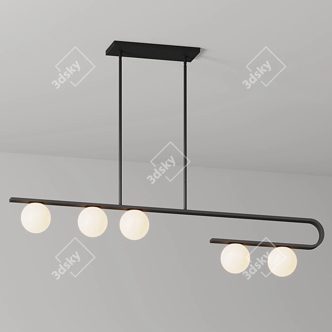 Elegant Atlas Linear Suspension Light 3D model image 2