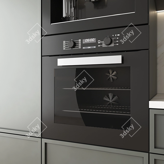 Modern Kitchen Set with Appliances 3D model image 4