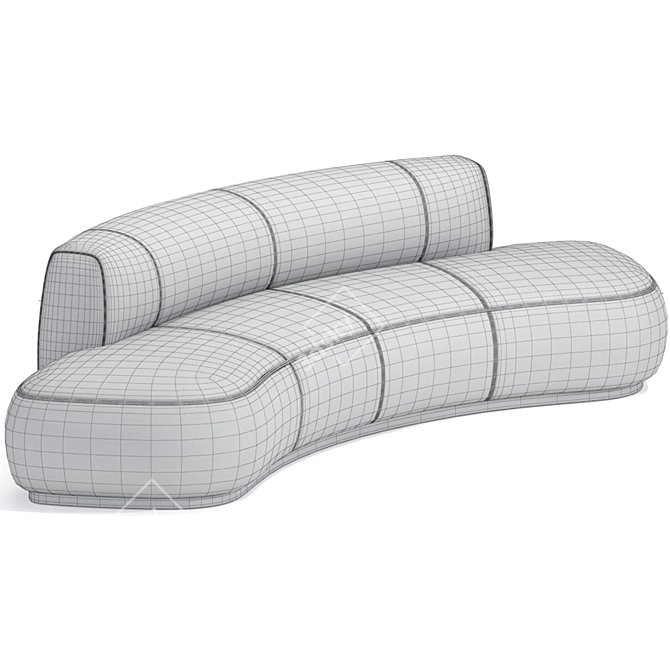 Modern Curved Fabric Sofa Rendering 3D model image 2