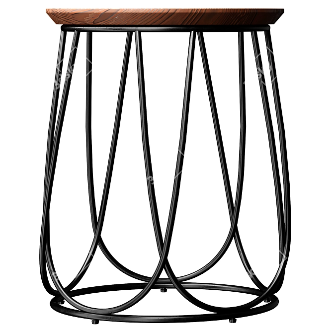 Modern Round Side Table HOUSTON 3D model image 2