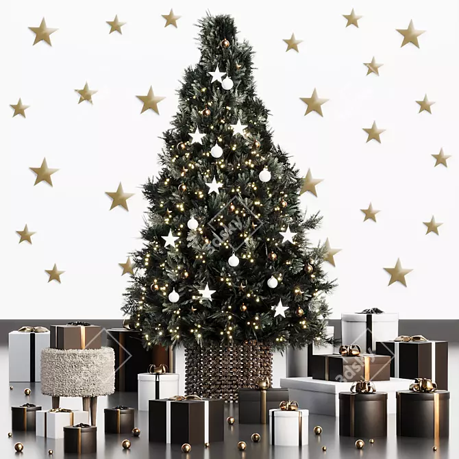 Festive Tree & Decor Kit 3D model image 1