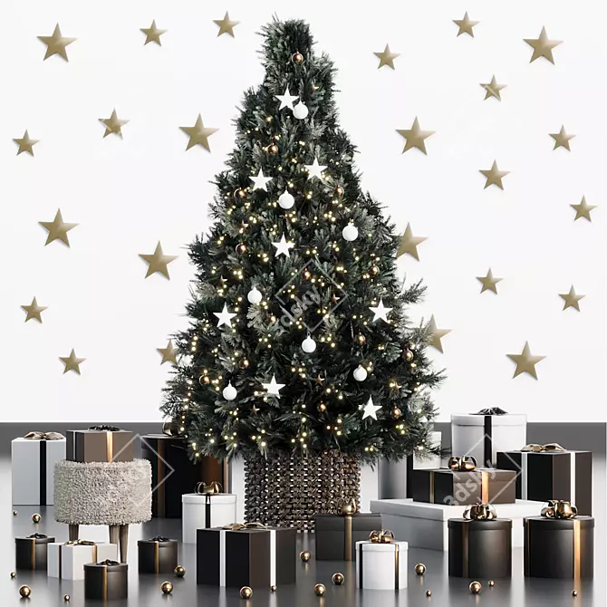 Festive Tree & Decor Kit 3D model image 6