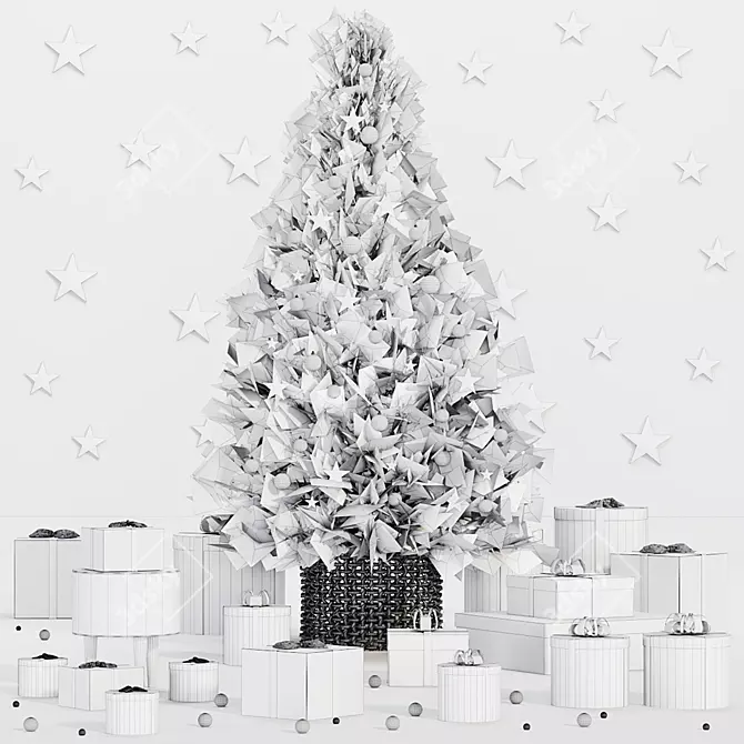 Festive Tree & Decor Kit 3D model image 10