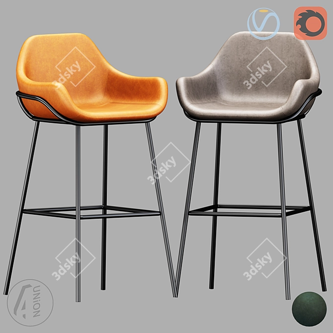 Modern Anderson Bar Stool 3D model image 1