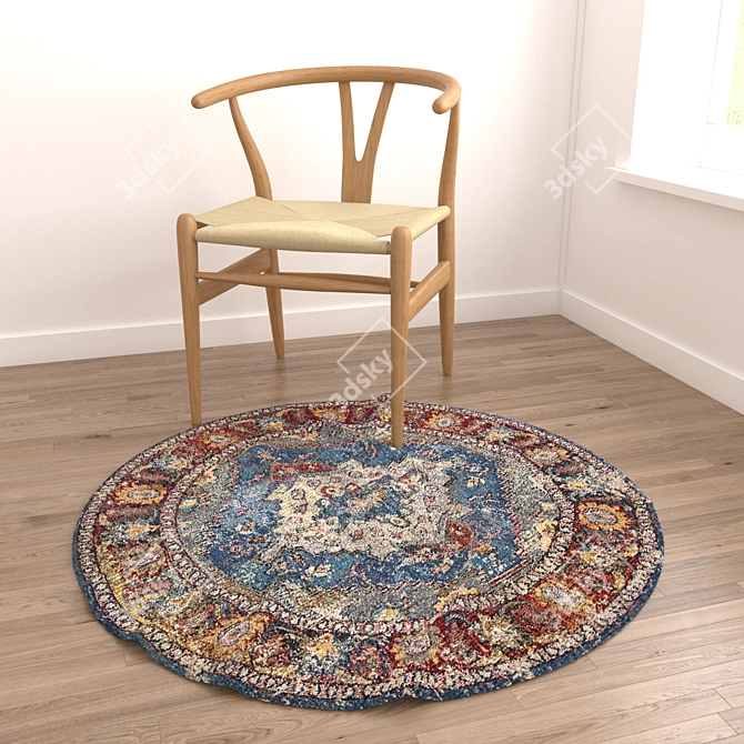 Variety Round Carpets Set 3D model image 2