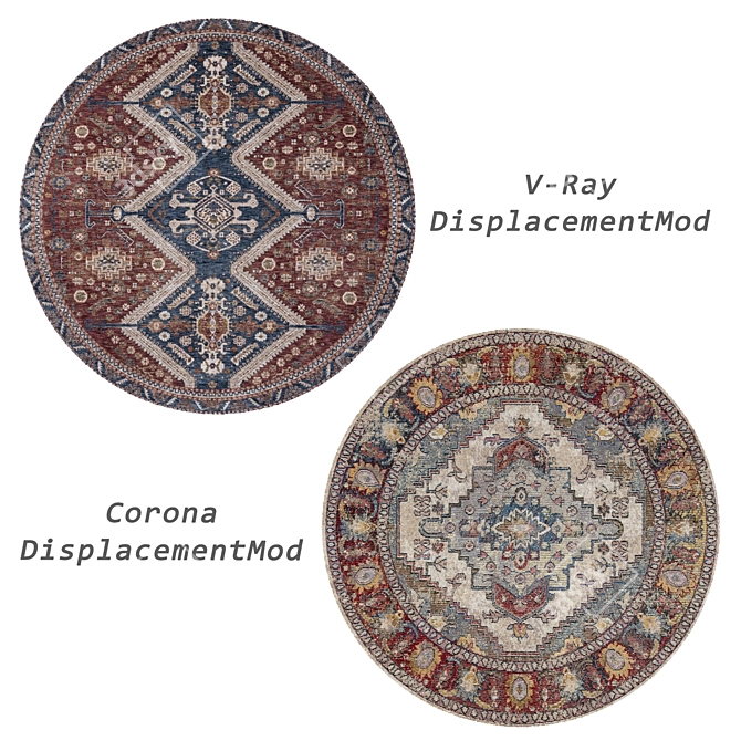 Variety Round Carpets Set 3D model image 3