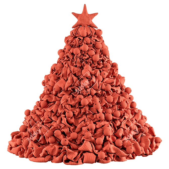 Fabric Christmas Tree Decoration 3D model image 3