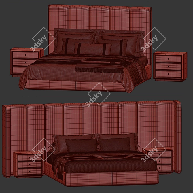 Luxury Porada Aida Mattress Set 3D model image 5