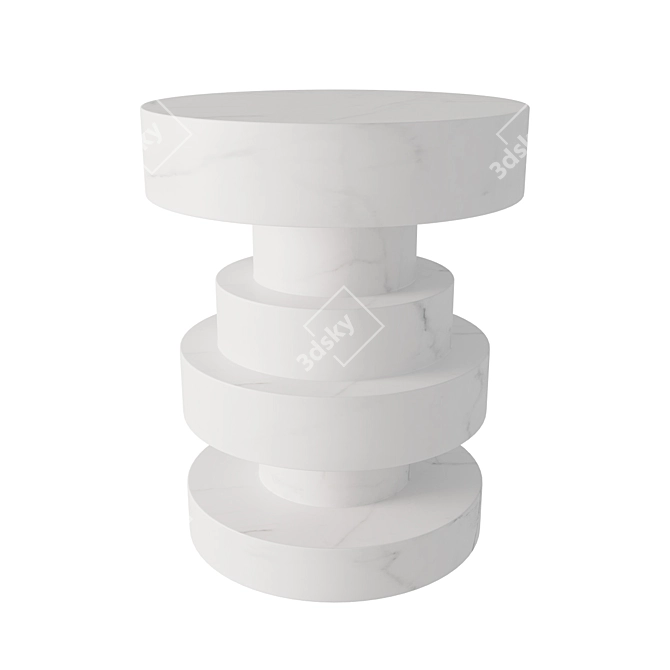 Modern Marble Apollo Stool 3D model image 2