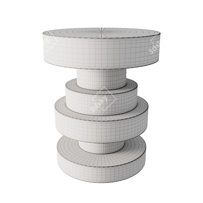 Modern Marble Apollo Stool 3D model image 4