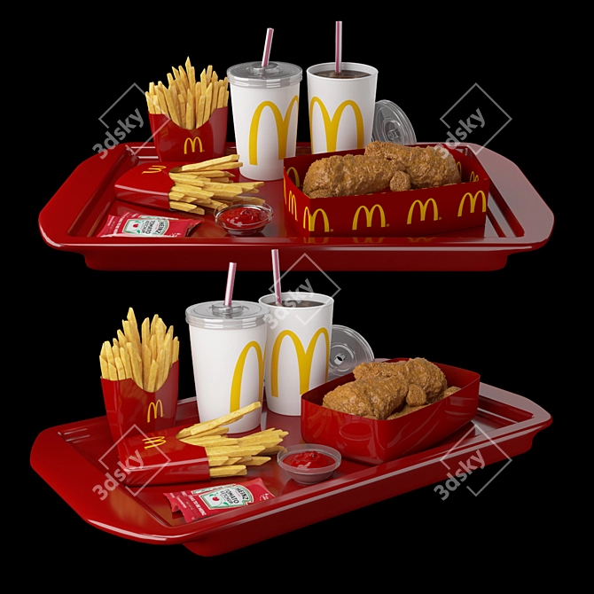 Mcdonald's Food Tray 3D Model 3D model image 1