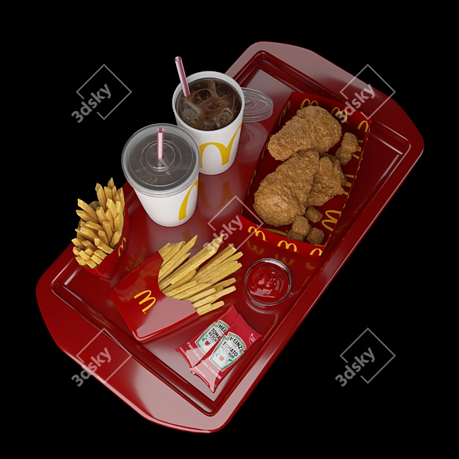 Mcdonald's Food Tray 3D Model 3D model image 4