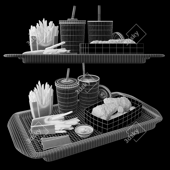 Mcdonald's Food Tray 3D Model 3D model image 6