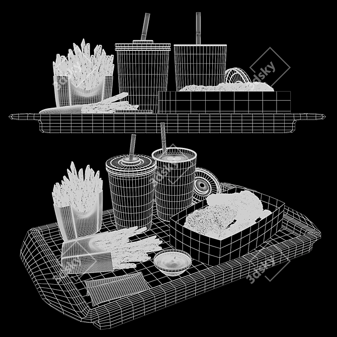 Mcdonald's Food Tray 3D Model 3D model image 7