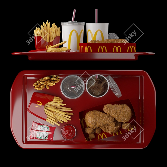 Mcdonald's Food Tray 3D Model 3D model image 8