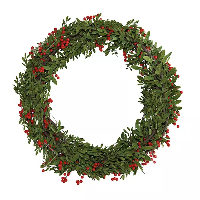 Elegant Holiday Wreath Decoration 3D model image 1