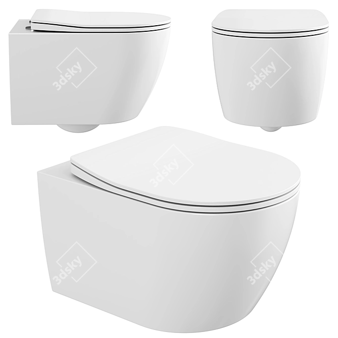 Ceramica Nova PEARL Wall-Hung Toilet 3D model image 1