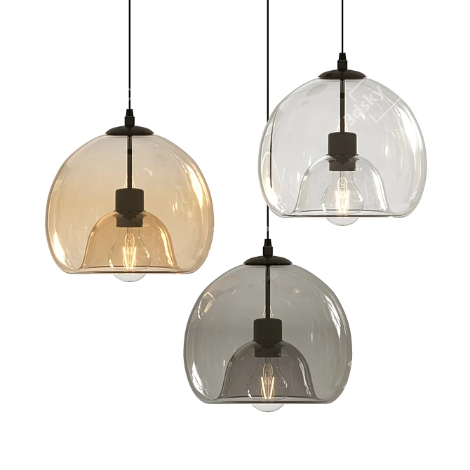 Dual Glass Ball Pendant Lights 3D model image 1