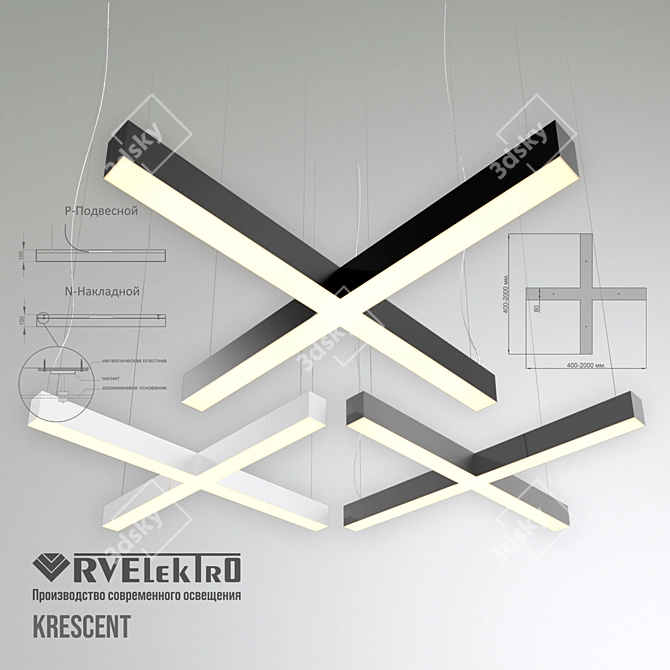 KRESCENT LED Cross Light 3D model image 2