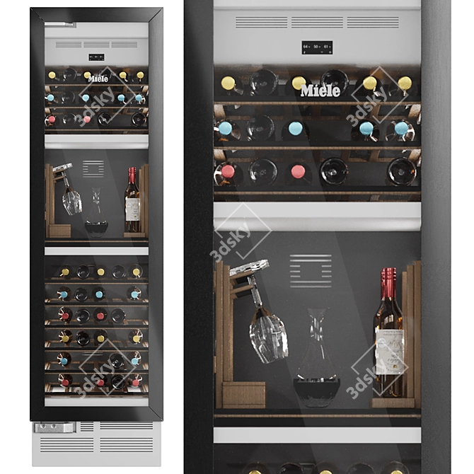 Dual Zone Miele Wine Cooler 3D model image 2