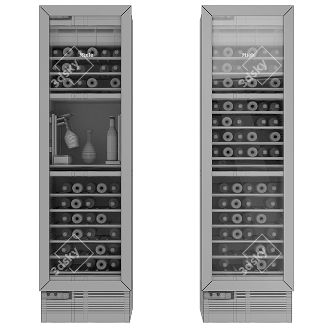 Dual Zone Miele Wine Cooler 3D model image 6