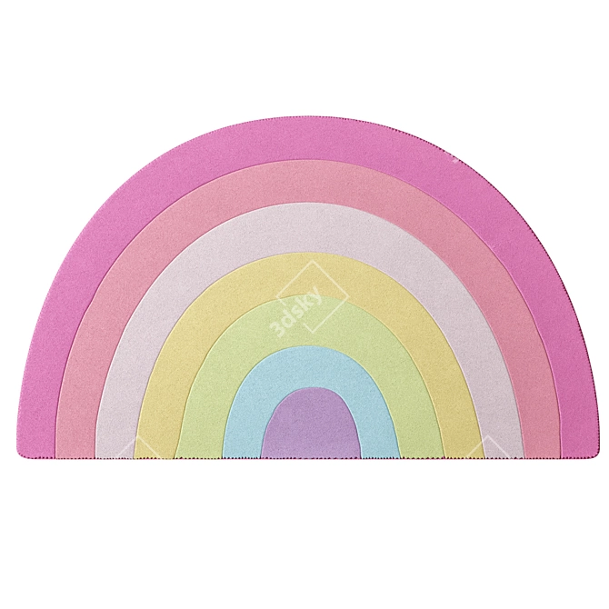 Rainbow Kids Rug 3D model image 1