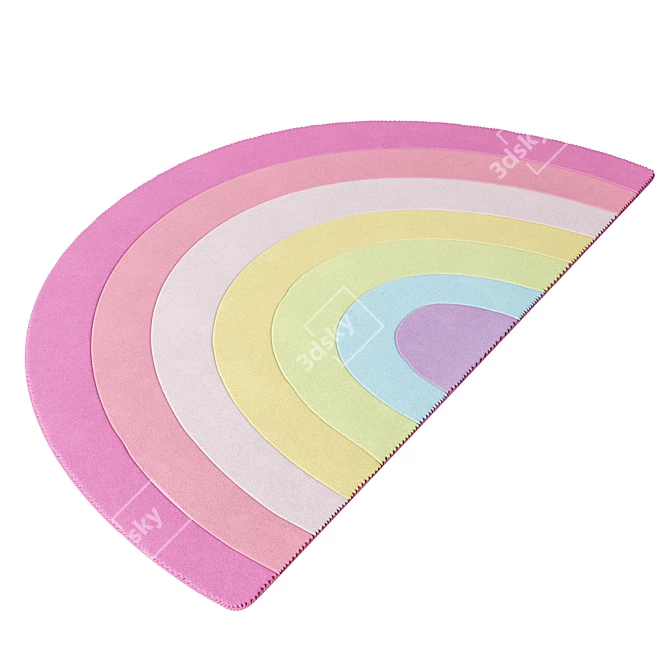 Rainbow Kids Rug 3D model image 3