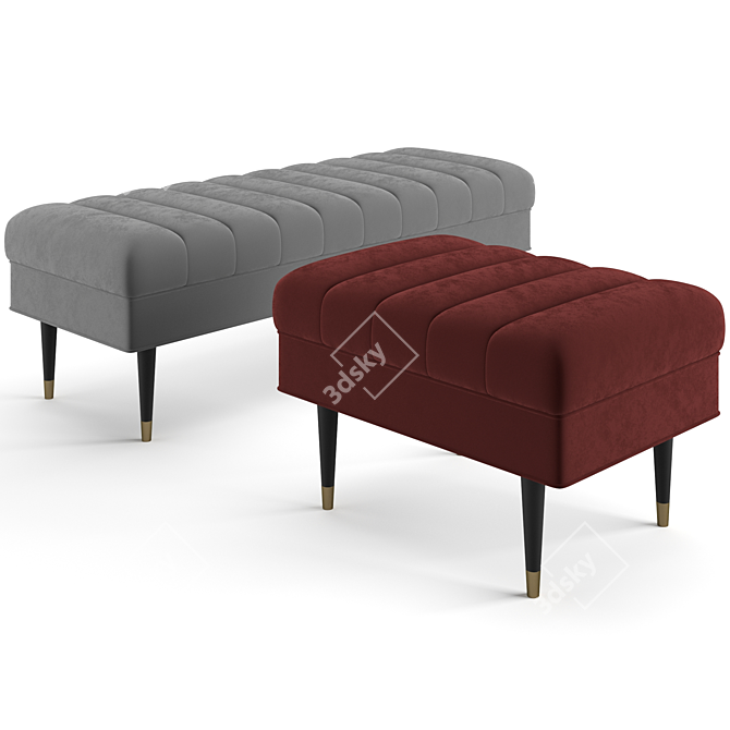 Eichholtz Margot Upholstered Bench 3D model image 1