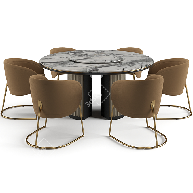 Luxury Visionnaire Dining Set: Palace & Sunny 3D model image 2