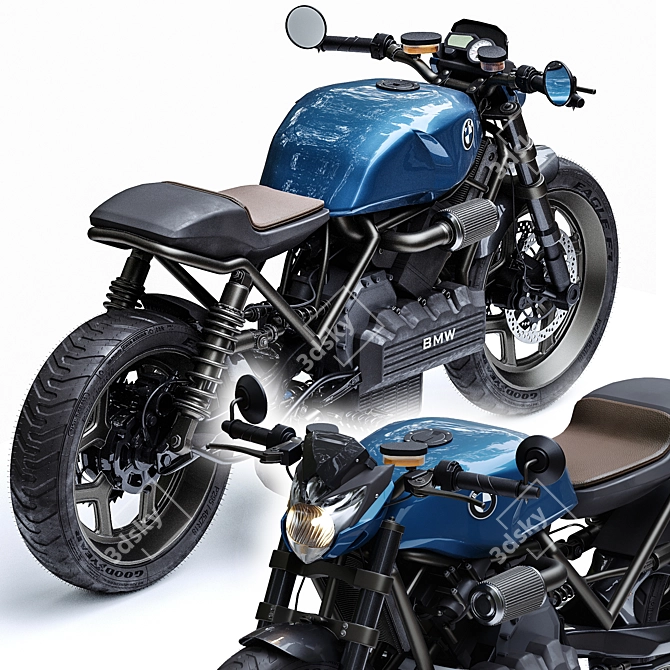 BMW K100 Custom Cafe Racer 3D model image 2