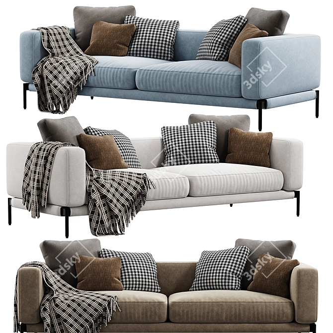 Romeo 2-Seater Modern Sofa 3D model image 1