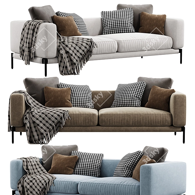 Romeo 2-Seater Modern Sofa 3D model image 2