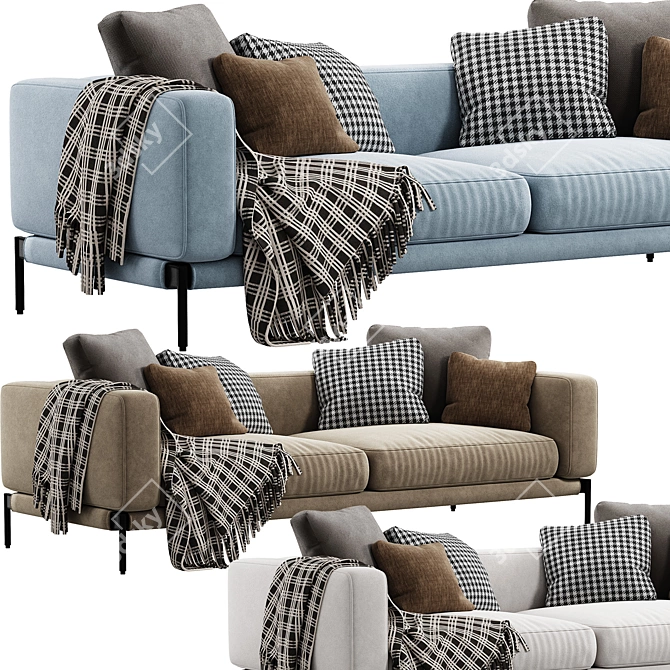 Romeo 2-Seater Modern Sofa 3D model image 3