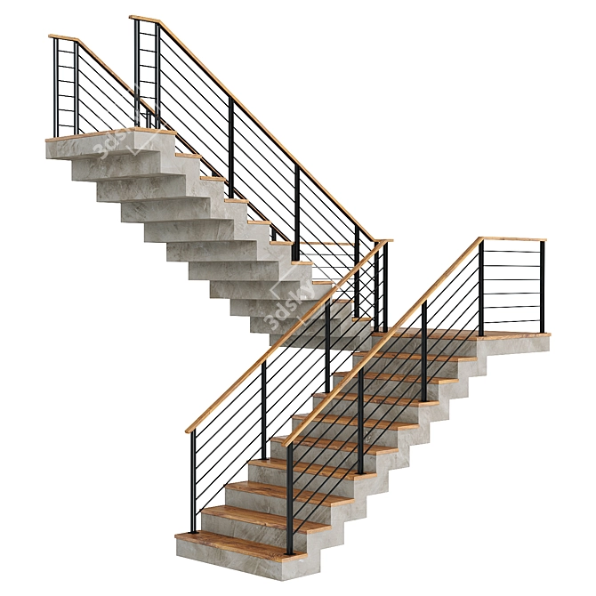 Contemporary Concrete Staircase Design 3D model image 1