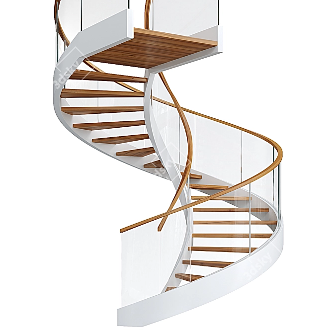 Spiral Staircase 10 3D Model 3D model image 3